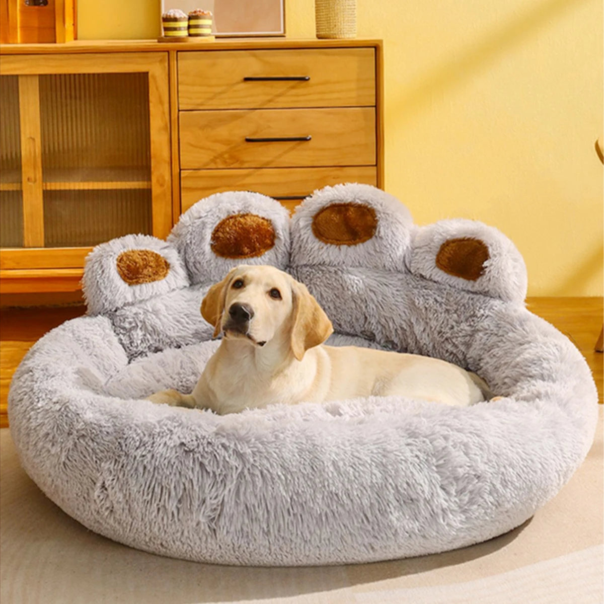 Fluffy Paws™ Plush Dog Bed – Cozy Sofa Cushion for Dogs & Cats